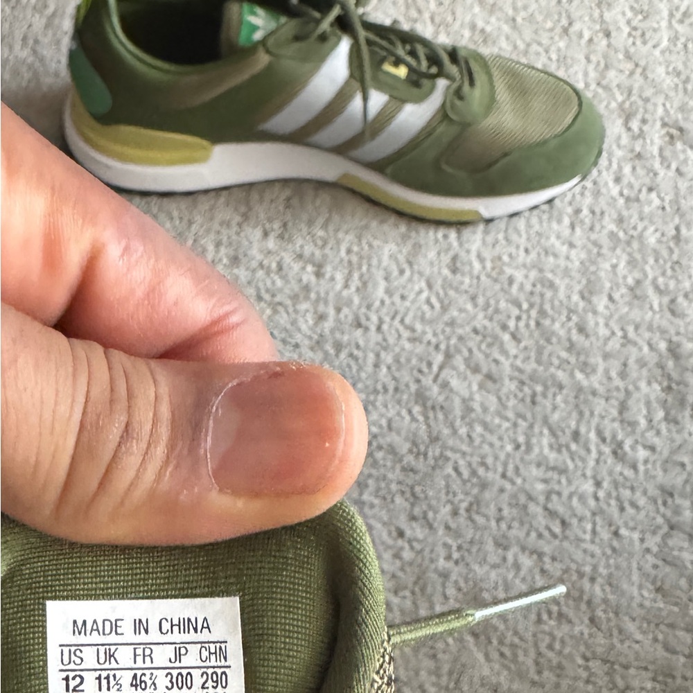 Adidas men walking shoes, Size 12, multi colors of green and worn only 3 times - Picture 3 of 5